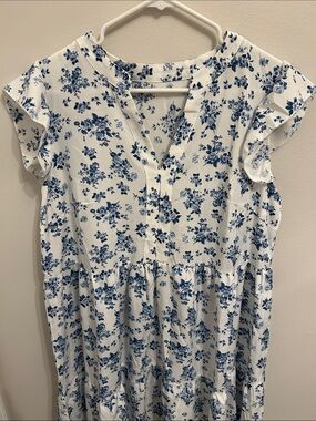 SHEIN Floral Notched Neck Mini Dress
